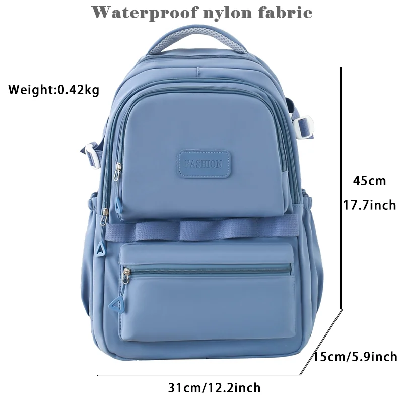 Teenage Girls Multi Pockets New Kawaii Backpack New Fashion High School Girls Backpack School Bags Waterproof College Backpack