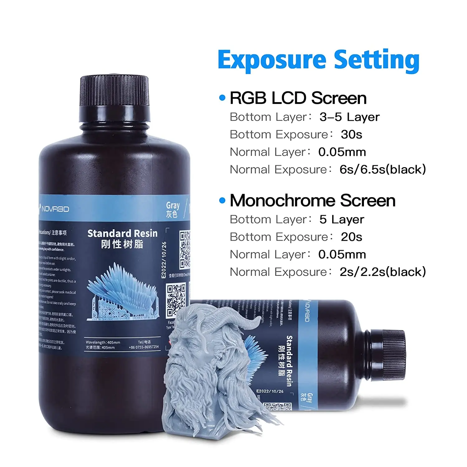 Resina uv de Nova3d 405nm para a Impressora 3d Que Cura o Fotopolímero Líquido Sensível do Material 1kg Resina para a Impressora Dlp Lcd - Imagem 6