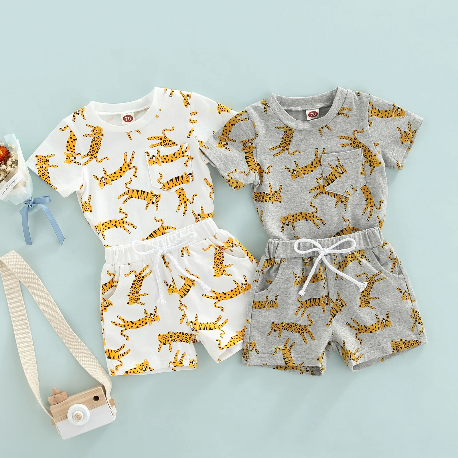 Baby Print Short Sleeve Tshirt Shorts Children's Clothing Girls