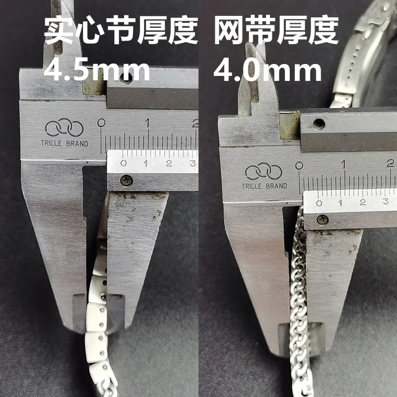 Mesh Steel Watch Band Strap Solid Stainless Steel 20mm 22mm for Seiko Band 4.0-4.5mm Thick Brushed Polished Wristband Bracelet