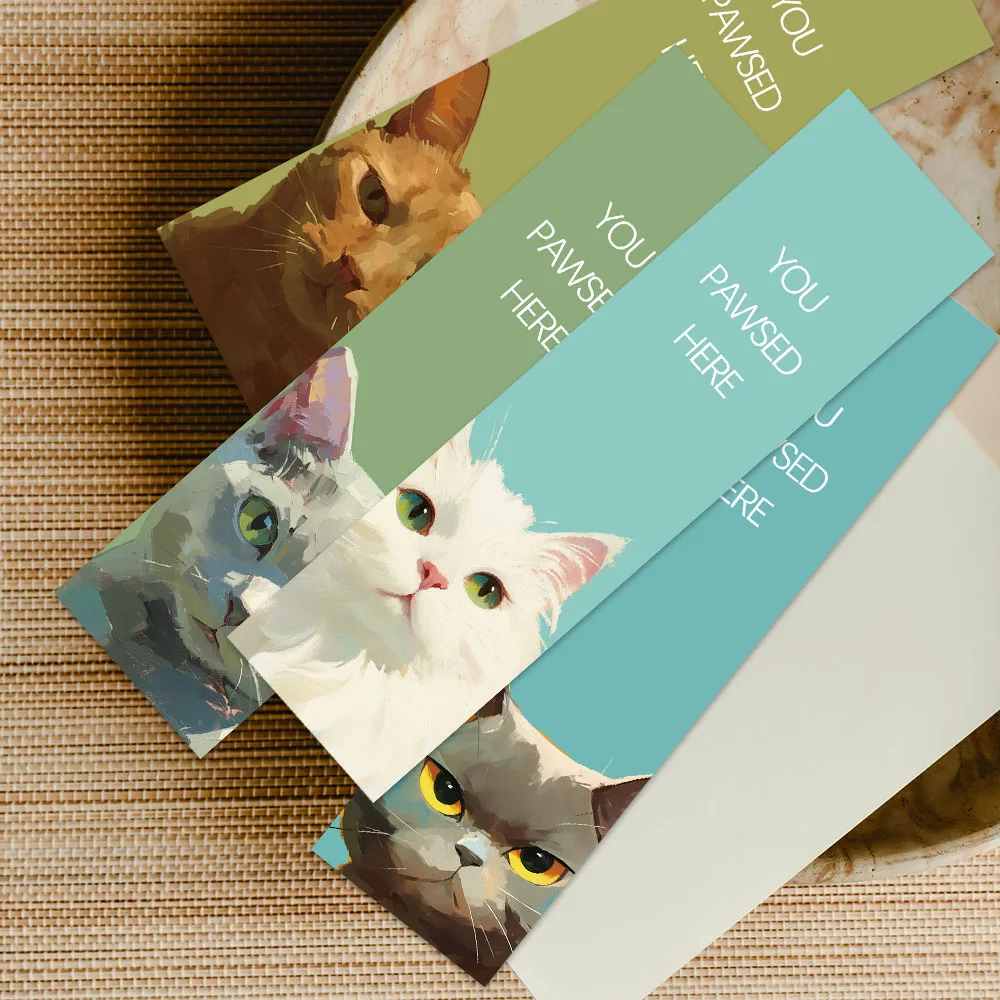 Funny Cartoon Animal Pet Cats Aesthetic Paper Bookmarks 30pcs For Library Office Book Journal Page Marker Students Readers Gift