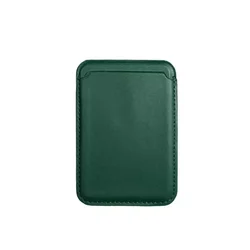Premium Magnetic Leather Card Holder Wallet with Magsafe Technology - Strong Magnetism (Green)