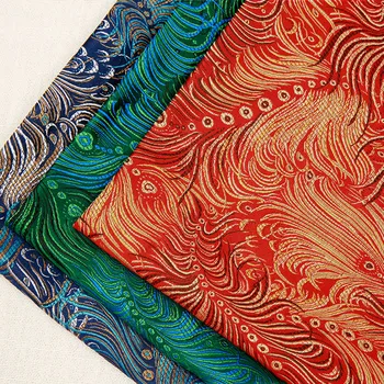 200*75cm 브로케이드 바느질 DIY 패브릭 공작 깃털 패턴 천으로 하이 엔드 장식 실내 장식 패브릭 소재