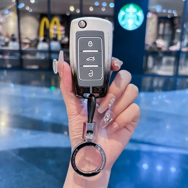 폭스바겐 VW 아연 합금 자동차 리모컨 키 케이스 커버 쉘 (2026 핫 스타일링 몰딩) 폭스바겐 VW 폴로 골프용 자동차 스티커
