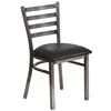 Series Clear Coated Ladder Back Metal Restaurant Chair 1