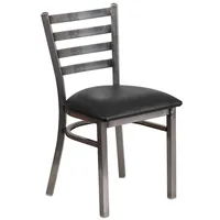 Series Clear Coated Ladder Back Metal Restaurant Chair 1
