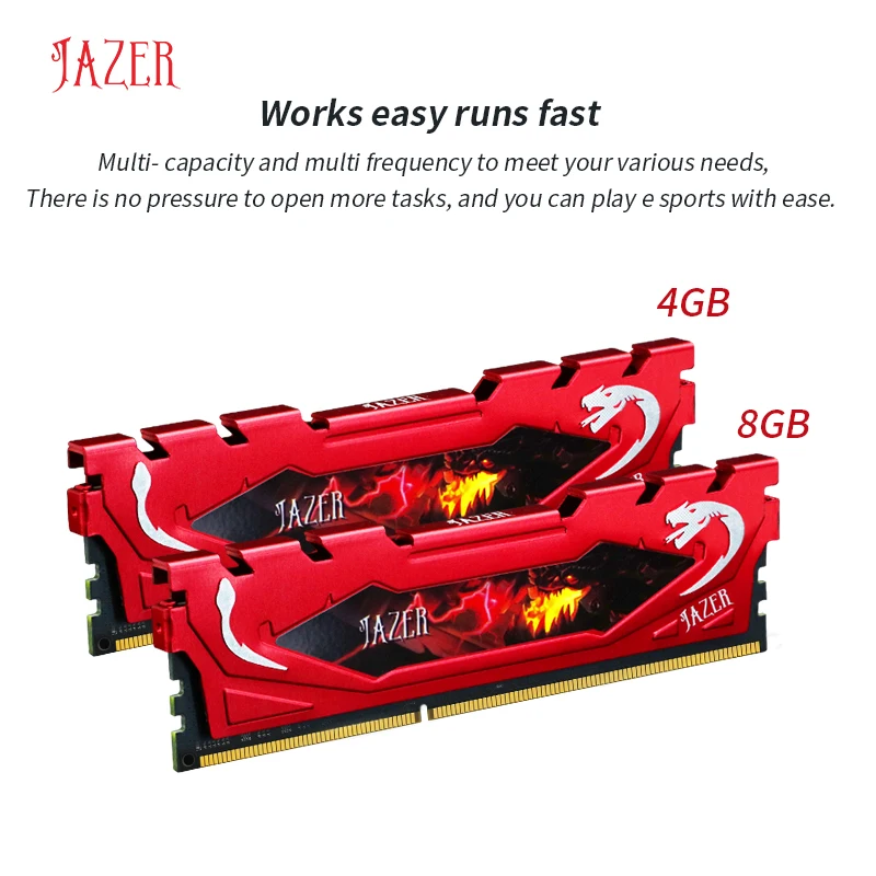 Desktop Ram Memory JAZER Factory Ram 8gb 1600MHz 1866MHz DDR3 Desktop Memory Computer PC3 Memories With Heatsink