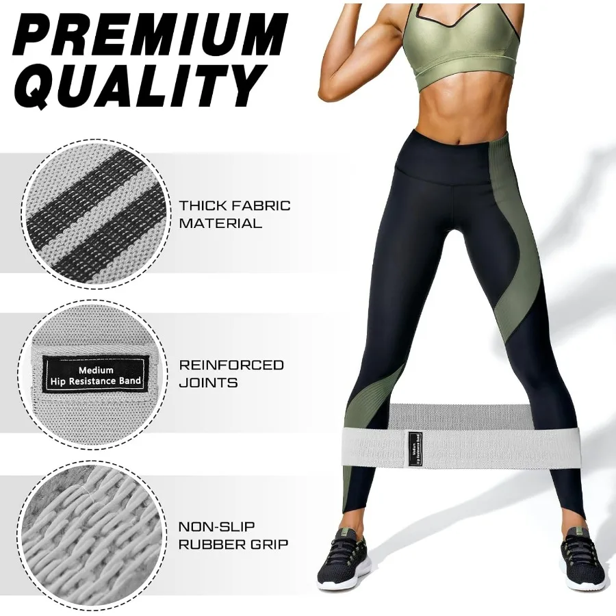 24 Pcs Fabric Resistance Bands for Working Out Strength Exercise Bands for Women Men Resistance Loop for Legs and Butt, Yoga, Pi