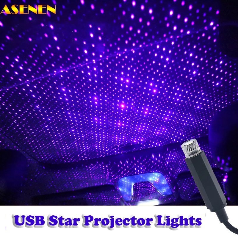 

USB DC5V романтическое светодиодное звездное небо автомобильное окружающее освещение проектор Звездная атмосфера ночник для комнаты интерьер автомобиля Потолочный декор