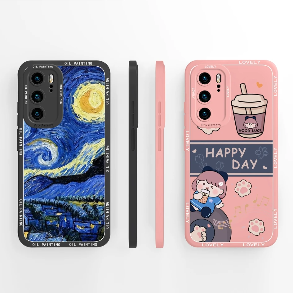 Cute Cat Pattern Soft Silicone Shockproof Back Cover Case