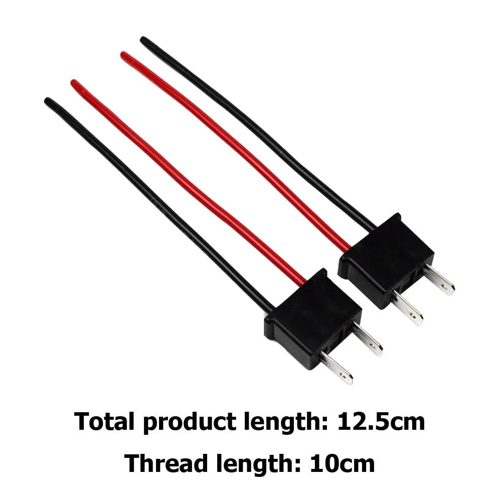 2pcs H7 Bulb Socket Wiring Harness Headlight 12V-24V ABS and Copper Wirefor Plug and Play Fog Lamp Male Connector Pig Tail