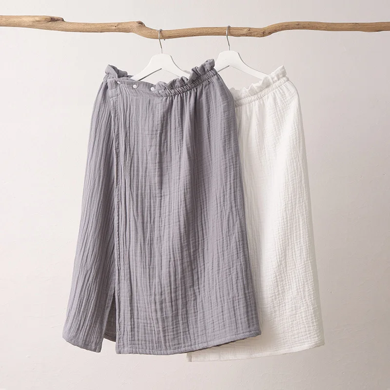 Absorbent Sling 100%Cotton  Bathrobe Three-Layer Bath Skirts Shower Bathroom Quick Dry Towel Wearable For Home Beauty Salon Use