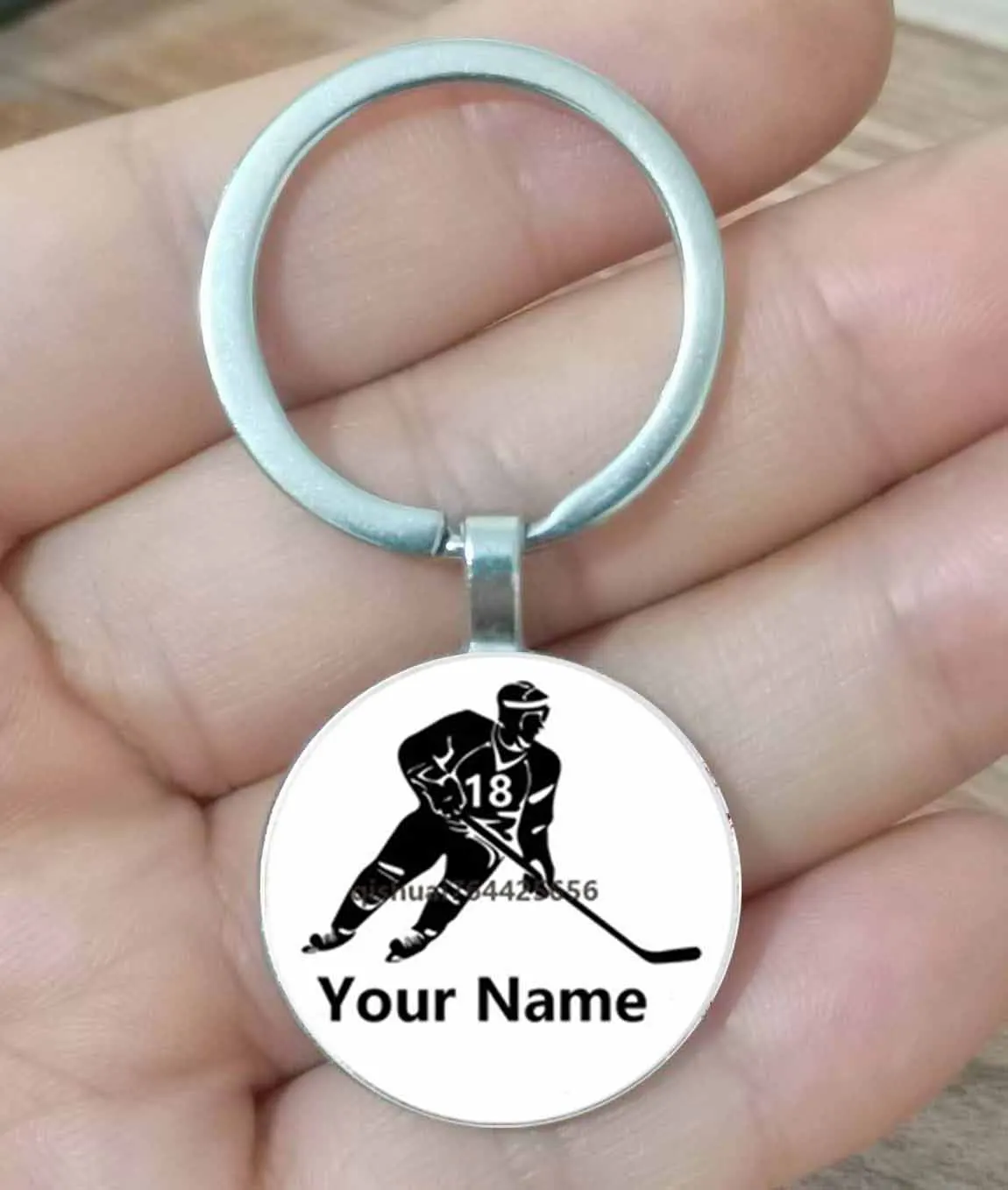 New Custom Ice Hockey Player Name And Number Fashion Ice Hockey Fan Gift Keychain