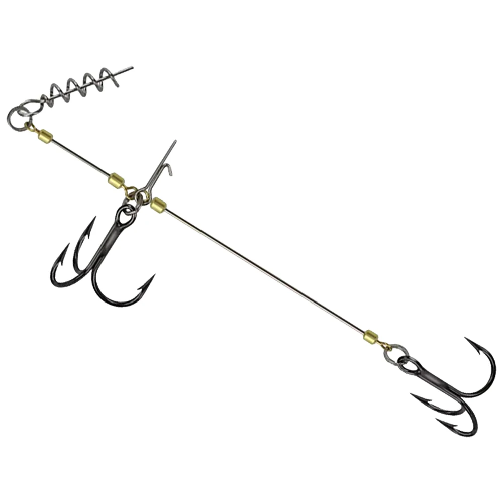 Stinger Fishing Rig Hook Fishing Hook Pike Stinger Rigs Multi-Depth Screw Rigging Kit for Soft Bait Fishing Lure Swimbait