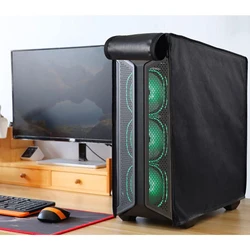 Mid-Tower Heavy-Duty Dustproof & Waterproof PC Cover with Zipper - 50x21x46cm (Black)