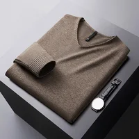 Autumn wintervcollar sweater men's stretch comfortable warm cold-resistant top fashion casual pure color all-matching sweater 1