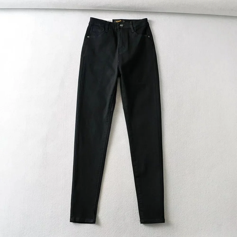 High High Waisted Jeans For Women Silm Fit Sexy Cotton Jean Ladies Street Elegant Temperament Casual Denim Pant Female