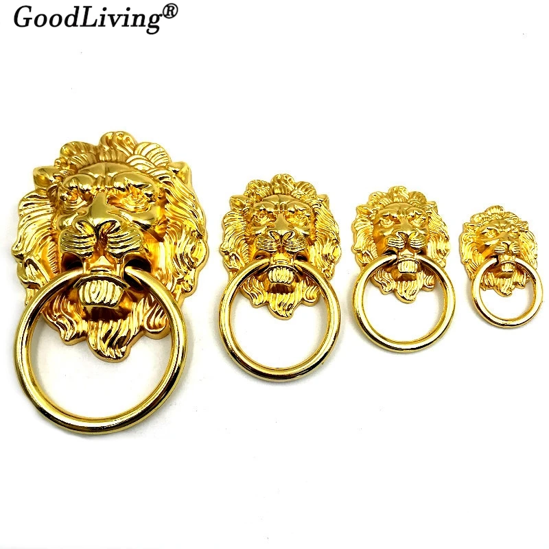 1PCS Knobs and Pulls Antique Bronze Lion Head Pulls For Dresser Drawer Cabinet Furniture Door Handles Knobs Vintage Door Knocker door handles,cabinet handles