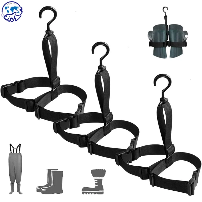 3 Pieces Fishing Wader Boot Hanger Adjustable Strap for Storage