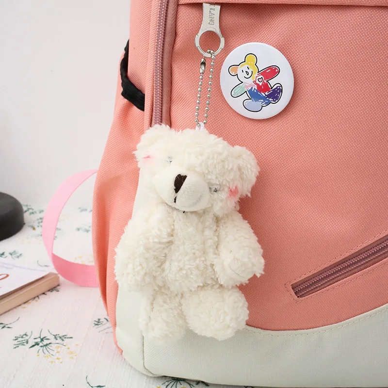 4 Pcs Sets Canvas Schoolbags For Teenager Girls Women Backpack Contrast Color Kawaii Women Laptop Backpack Student Kids Rucksack