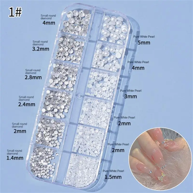 15pcs/box Nail Art Pearl Rhinestones 10pcs Small Size And 5pcs Big Size  Nail Art Charms 4 Colors Heart Nail Art Decoration Gems - Rhinestones &  Decorations - AliExpress