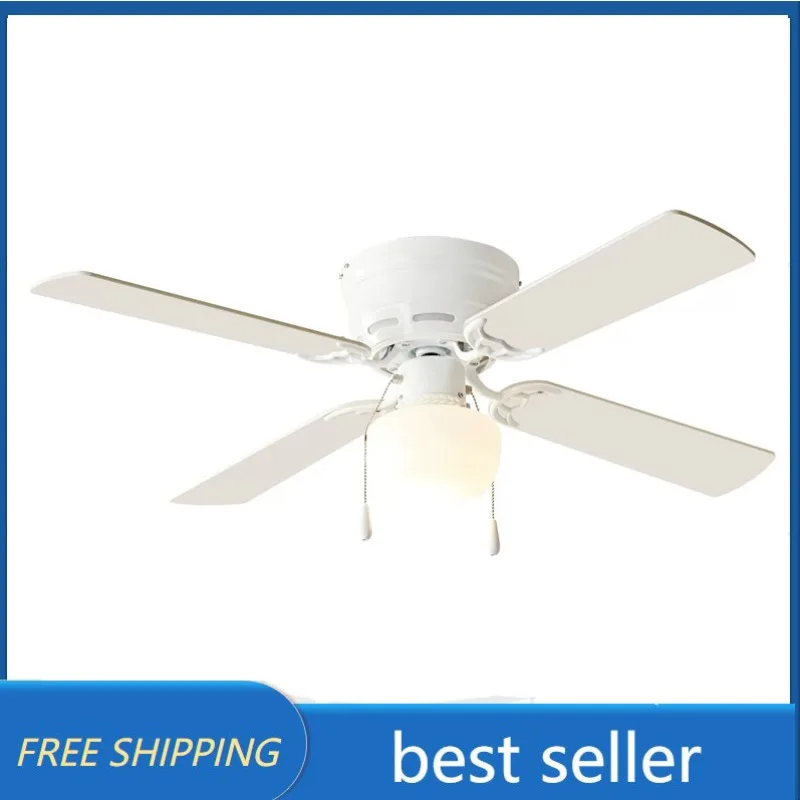 

Mainstays 42" Hugger Metal Indoor Ceiling Fan with Light, White, 4 Blades, LED Bulb, Reverse Airflow