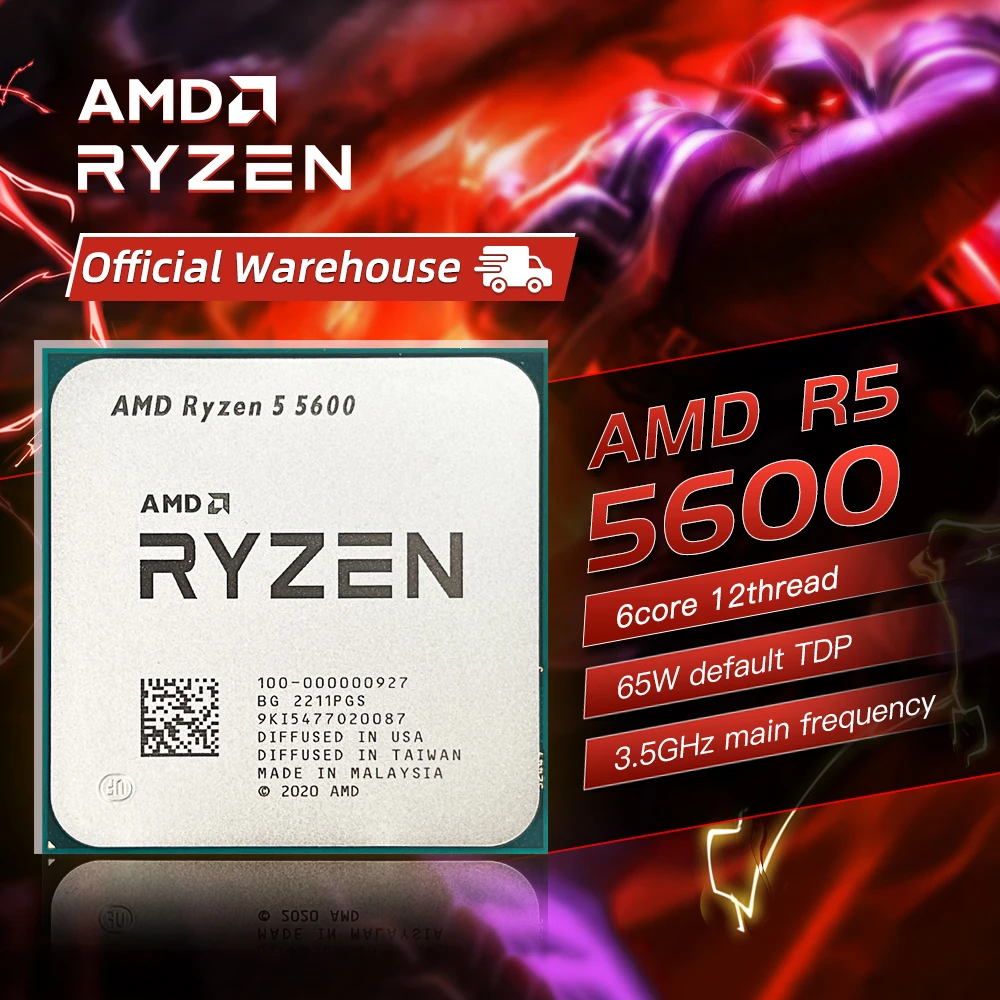 Amd New Ryzen 5 5600 R5 5600 Cpu Game Processor Socket Am4 6 core 12 amd-new-ryzen-5-5600-r5-5600-cpu-game-processor-socket-am4-6-core-12
