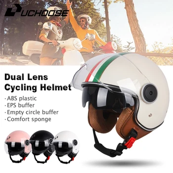 Certificazione Uchoose DOT Casco protettivo Caschi vintage a doppia lente Mezzo casco da corsa Four Seasons