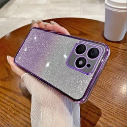 Luxury Electroplated Glitter Clear Back Case with Soft Bumper - Infinix Smart 8 (Sfdd purple)