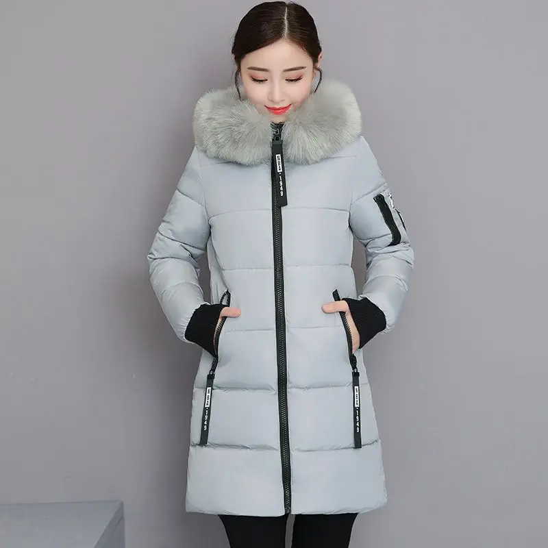 Quilted Parkas Woman Long Padded Jackets Cotton Zip-up Hoodie Coats for Women Youthful High Quality Elegant Loose Casual Great - 4