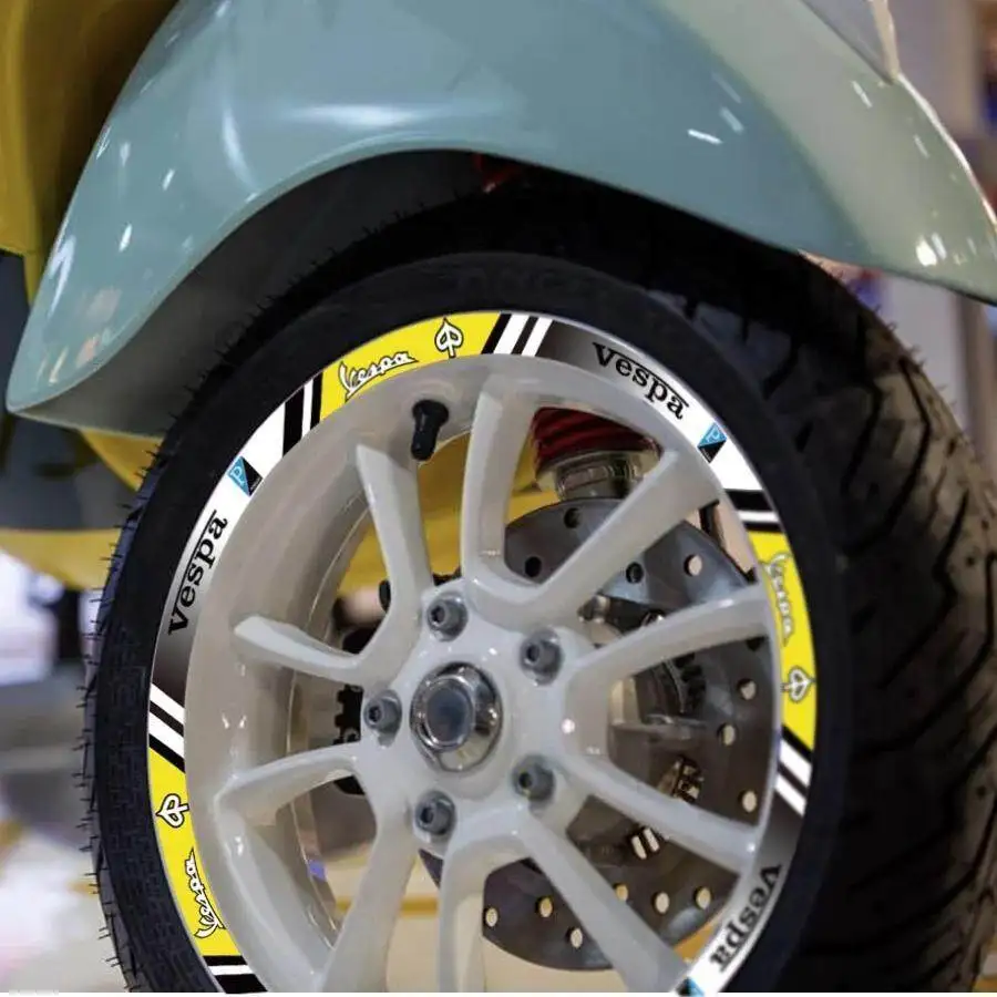 

For Vespa Biagio GTS spring sprint 150/300 Reflective motorcycle wheel hub wheel frame sticker tire wheel tape edging sticker