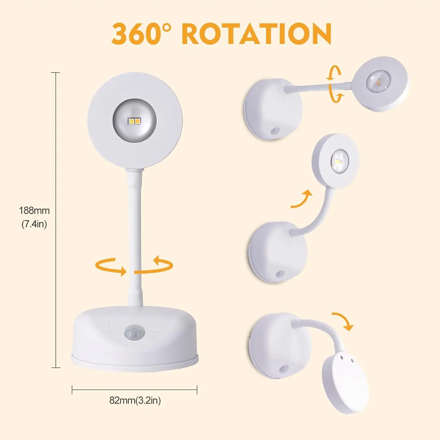 LED 야간 조명 모션 센서 조명, 무선 USB 램프, 주방 침실 벽화 거실 센서 벽 램프, 실내 조명