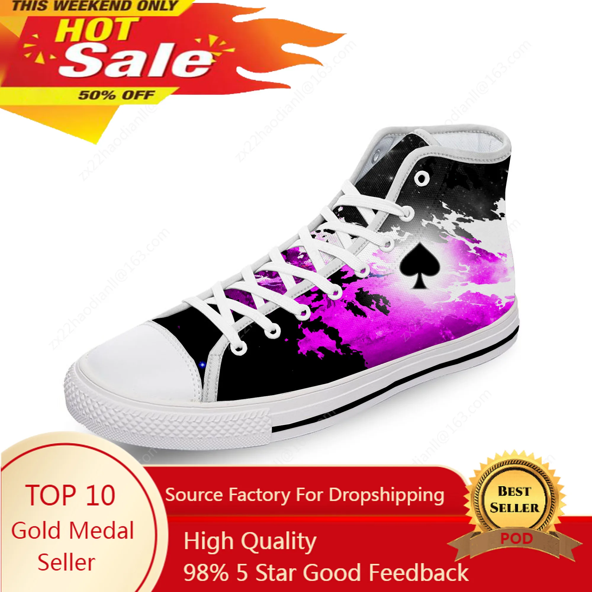 Ace Aro Aromantic Asexual Asexuality Pride Flag Lightweight Cloth 3D Print High Top Canvas Shoes Men Women Breathable Sneakers