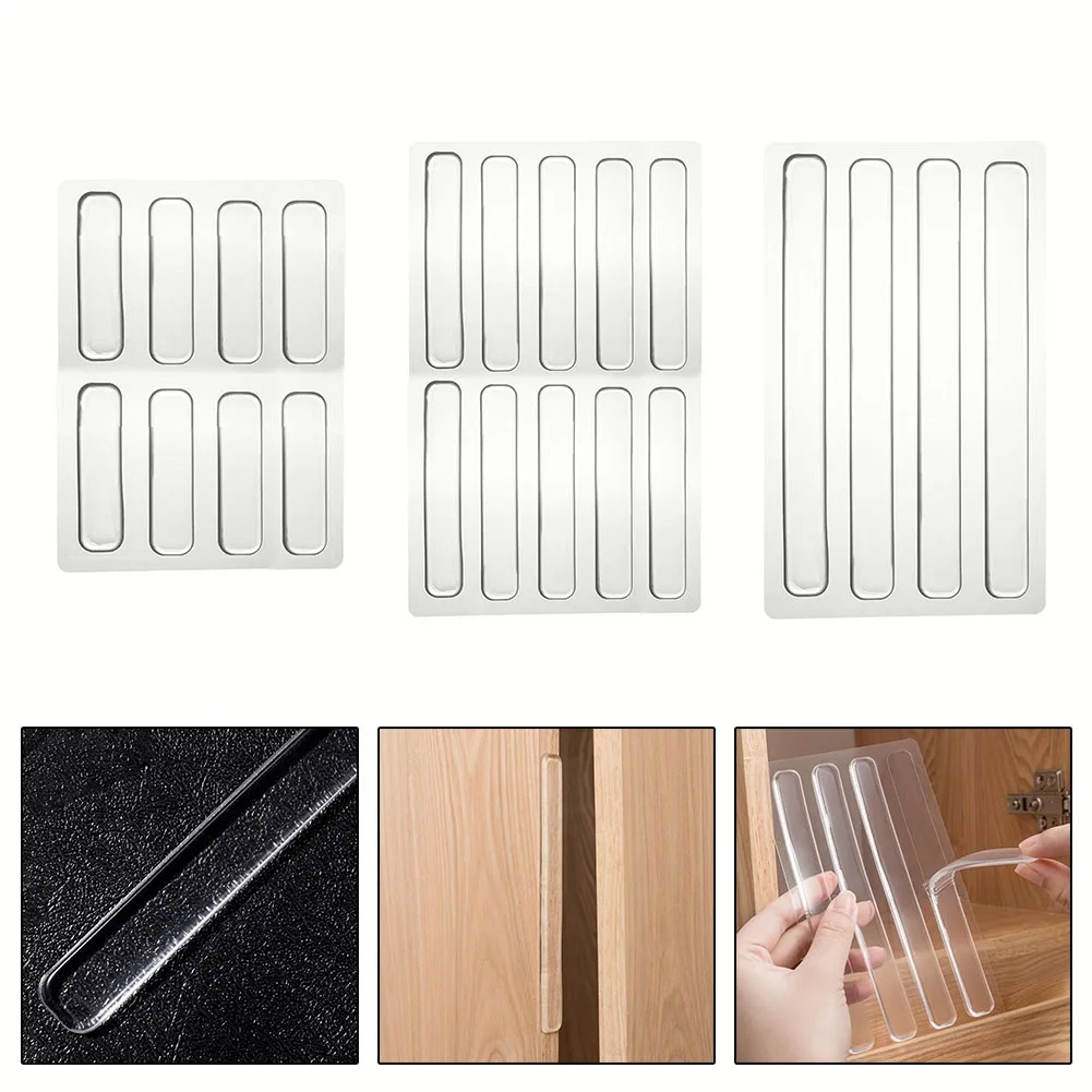 1PCS No Punching Silicone AntiCollision Door Stickers Transparent Wall Protection Pad Silicone Invisible Anti-collision Strip