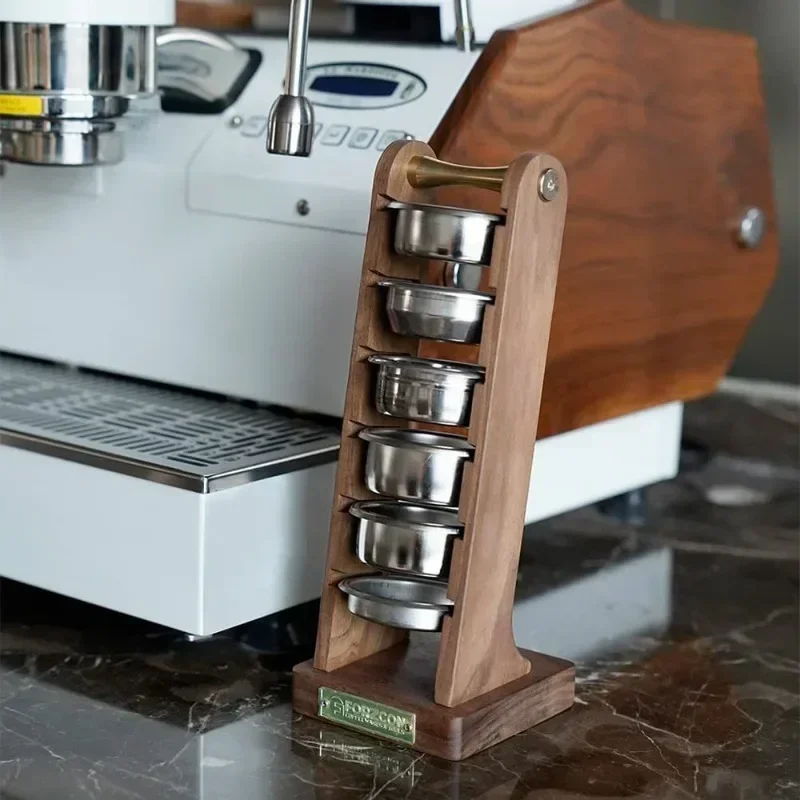 커피 필터 홀더 검은 호두 에스프레소 핸들 필터 바구니 홀더 커피 용기 보관함 바리스타 액세서리