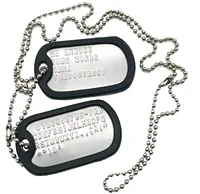 Ensemble de 2 Colliers Militaires en Acier Inoxydable avec Étiquette de Chien, Style Armée avec Boule, Sur Mesure 1