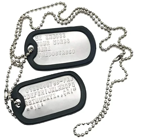 Ensemble de 2 Colliers Militaires en Acier Inoxydable avec Étiquette de Chien, Style Armée avec Boule, Sur Mesure 1