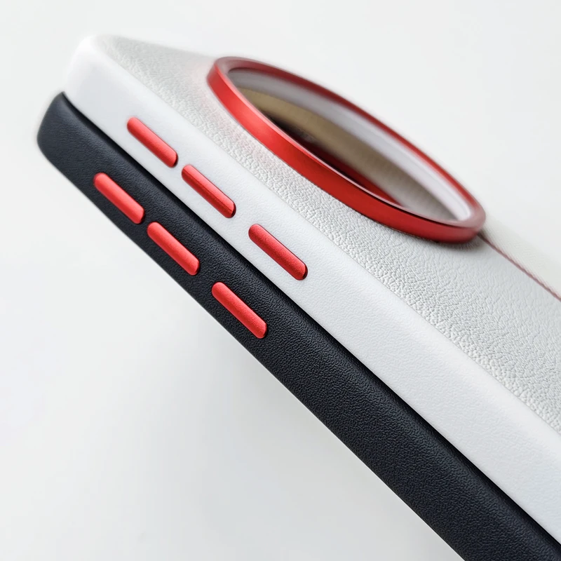 Minimalist Splicing PU Leather + Hard PC Anti-Fall Non-Slip Phone Case