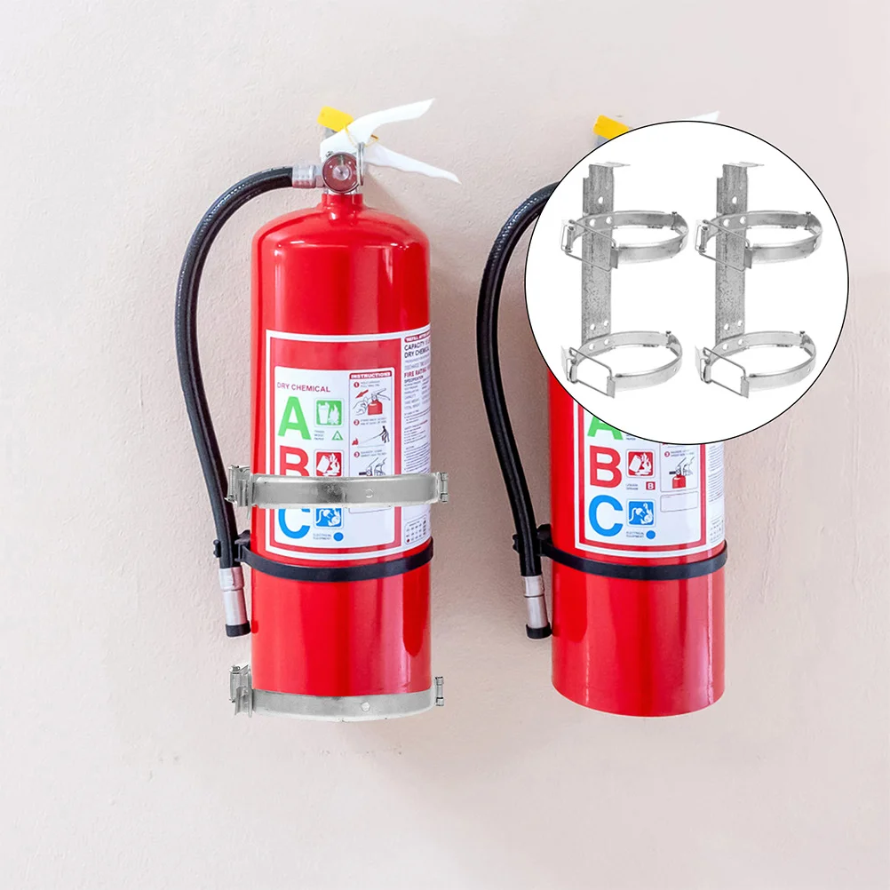 2 Pcs Fire Extinguisher Rack Bracket Mount Wall Holder Stand Truck Car Interior Storage Rear Racks Automotive Parts Vehicle