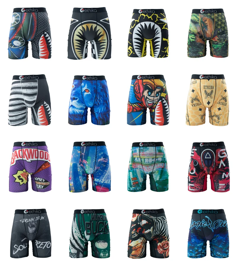 Men Underwear Boxers Printed  Male Panties Lingerie Men Underpants Boxershorts Trunks Plus Size Breathable Seamless Men's Boxers