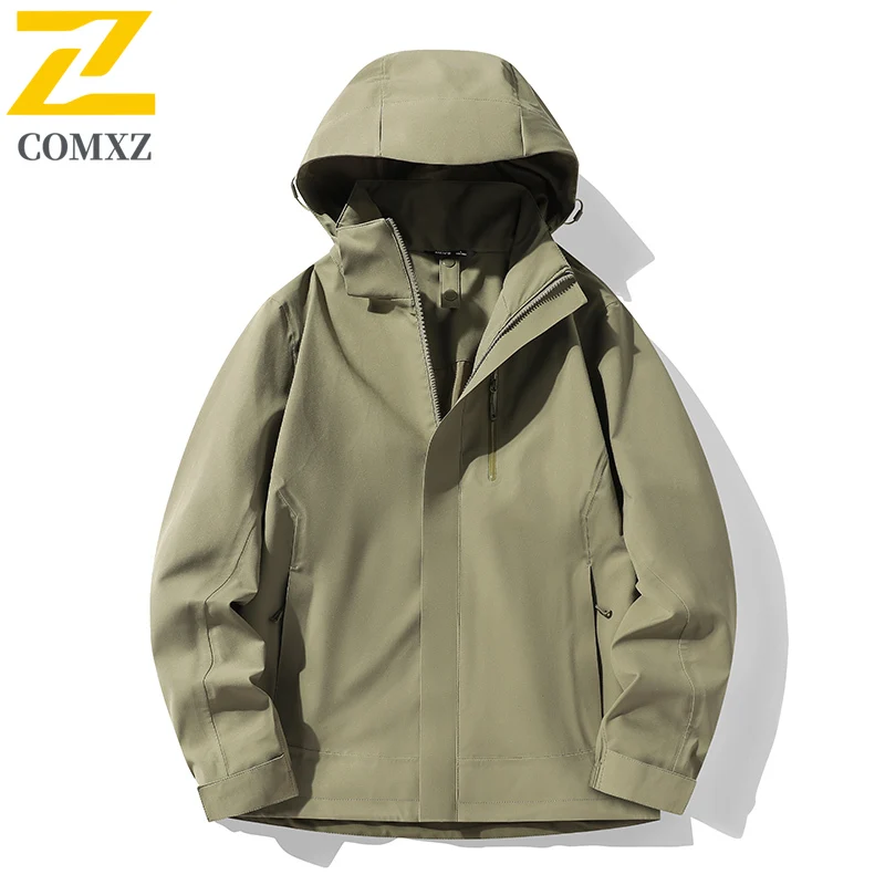 Men's Spring Autumn Softshell Jacket Windproof Thermal Fleece Lined Outdoor Hiking Coat Lightweight Mountaineering sport Parka