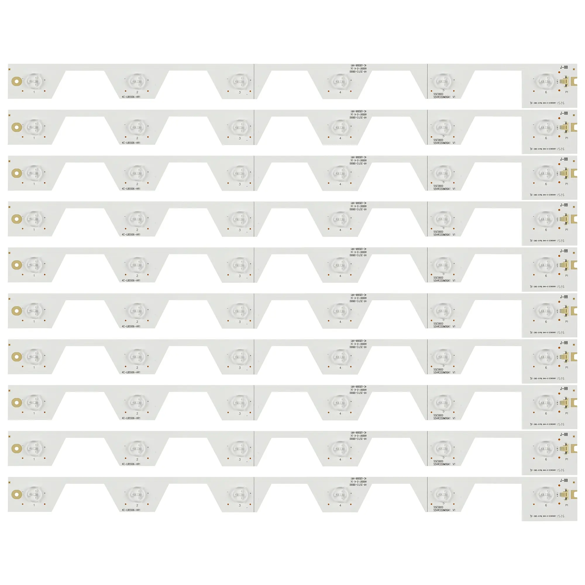 Tira Led 55ua6404 55ua6404w 55fa3205 55fa5405 55fa5404 U5e5800fs Tmt_55e5800_10x6_3030c_6s1p_w44 55e5800a-ud Lvu550ndel 10 Pcs - Imagem 6