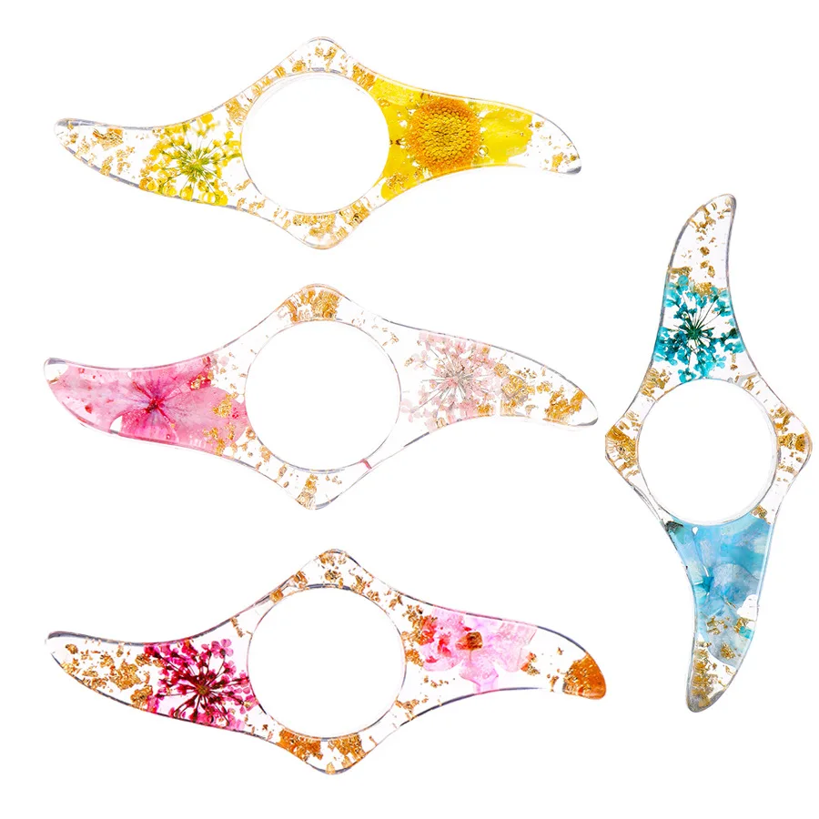 Epoxy Dried Flowers Reading Device Ring Bookmark Flower 1pc Student Reading Creative Book Support floral painting bookmark retro flower bookmark bookmark page holder bookmark holder
