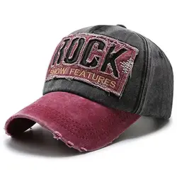 Premium Cotton Embroidered ROCK Baseball Cap - Unisex Snapback Sun Hat - Adjustable (Black)