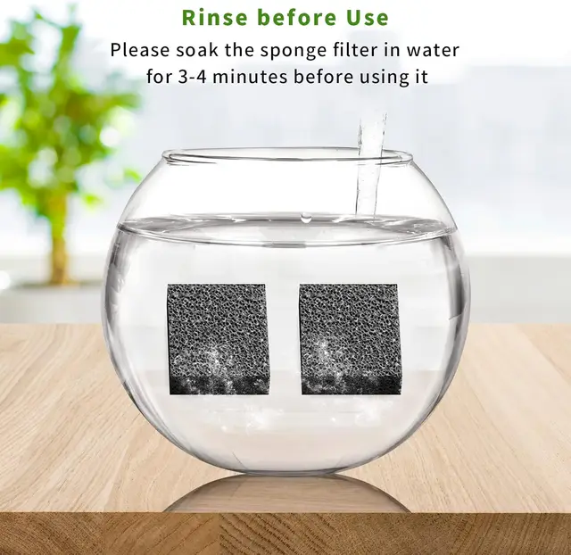 12 Pack Cat Water Fountain Sponge Filters, Replacement Foam Filters for 67oz/2L Pet Fountain 65oz/1.85L Dog Drinking Fountain 5