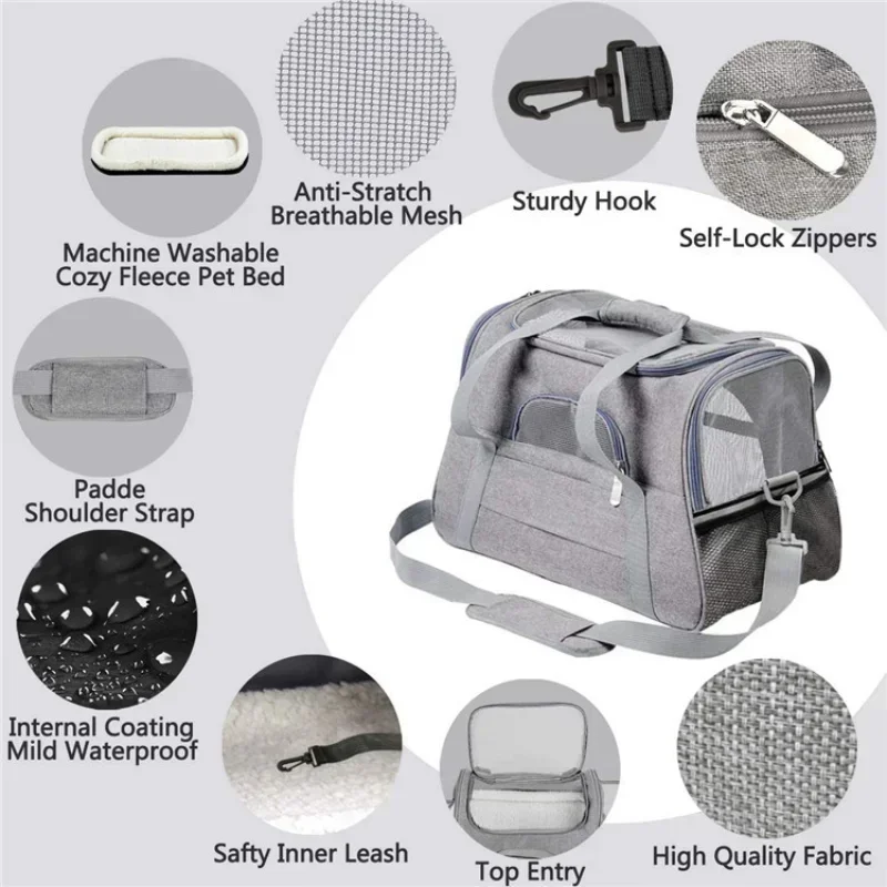 

Foldable Travel Bags Outgoing Supplies Puppy Box Car Bag Dog Transport Backpack Cat Carrier Breathable Accessories Pet