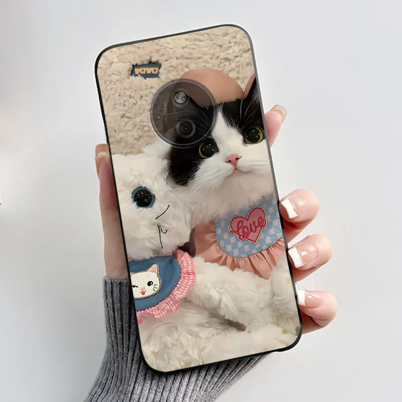 Aesthetic Fashion Cat Astronaut Black Protective TPU Silicone Soft Case Cover