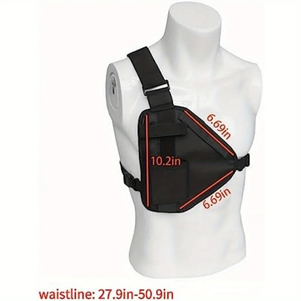 Borsa pettorale regolabile, 10.2 x6.69 pollici walkie-talkie borsa pettorale portatile borsa a tracolla regolabile con tracolla nera - immagine 2