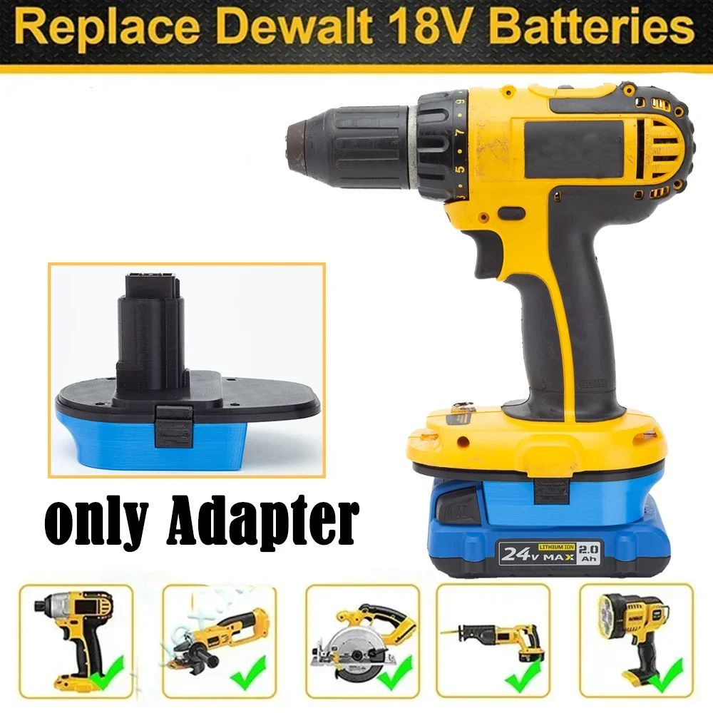 Battery Adapter Converter For Kobalt 24V Li-ion to for Dewalt 18V
