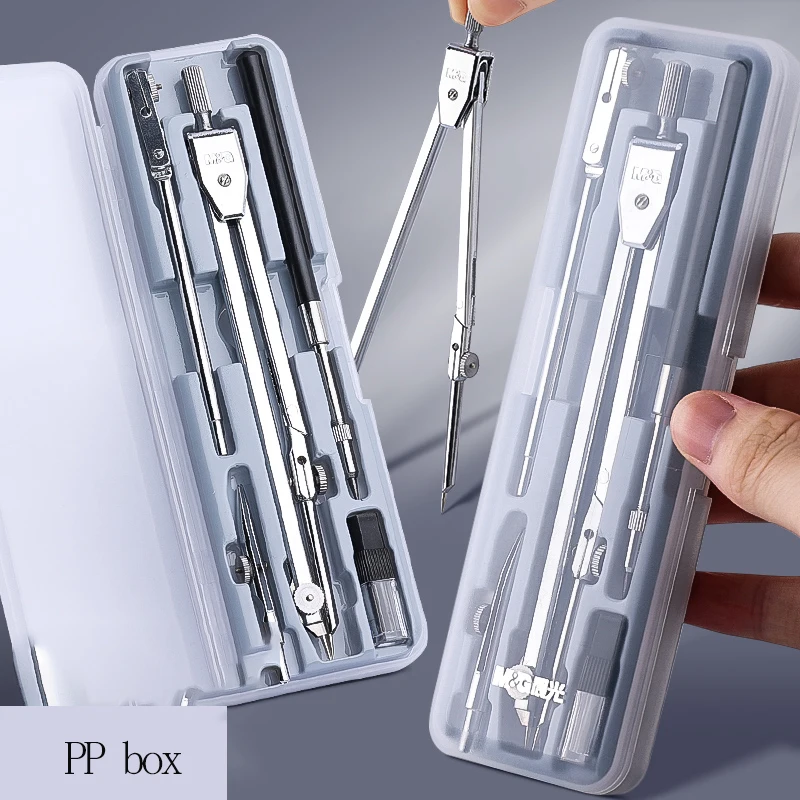 Metal Compass Set M&G Drawing with Replacement Pencil Leads for Student Exams 2-Piece Set / 4-Piece / 5-Piece